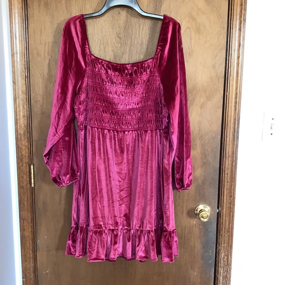 Relisted LC Lauren Conrad smocked flounce hem velvet dress boho size XXL - Picture 16 of 17